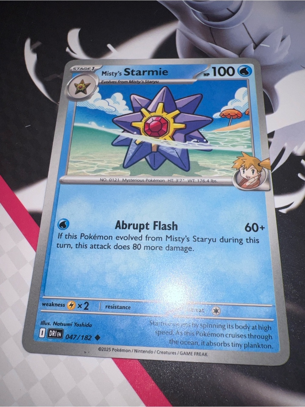 Pokemon Misty's Starmie Trading Card - Blue, Purple, Yellow